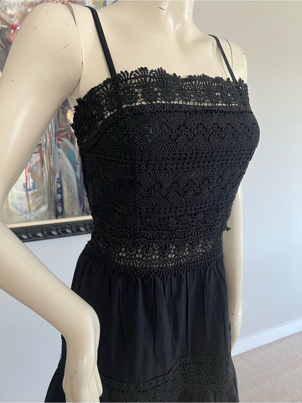 River Island Black Lace Cotton Dress - Picture 9 of 15